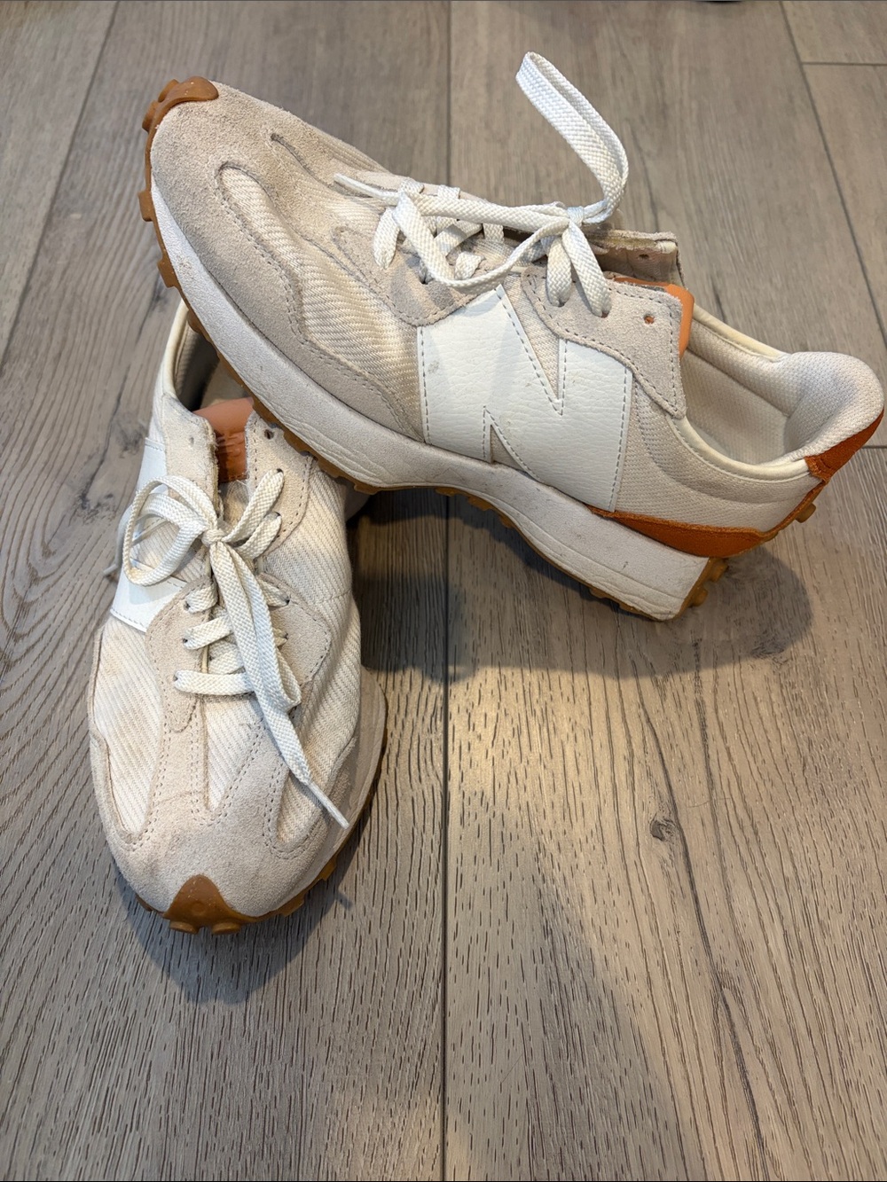 New Balance Women's Cream and Tan Trail-Style Sneakers